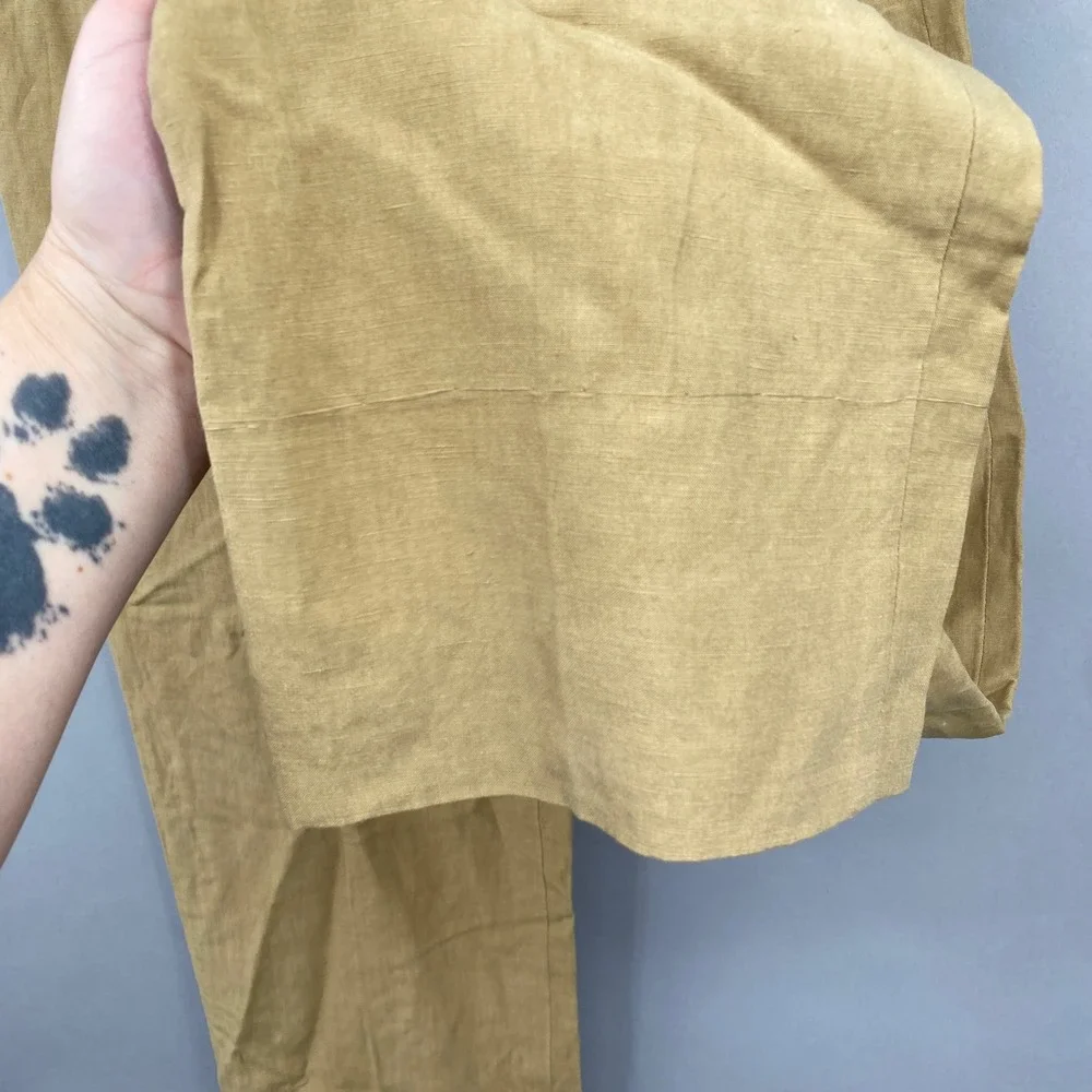 Polo Ralph Lauren Classics 2 Trousers Mens Size 30 X 34 Tan Linen Silk Pleated